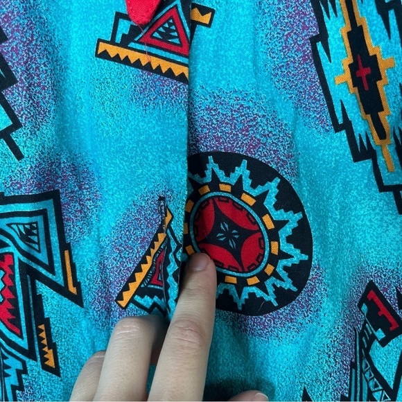 Ozark Mountain Company Vintage Aztec Button Down 90s Cowboy Rodeo Womens M - Picture 2 of 4